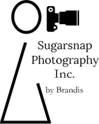 A green background with the words " sugarsnap photography inc."